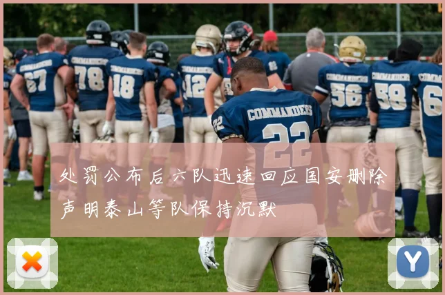 处罚公布后六队迅速回应国安删除声明泰山等队保持沉默