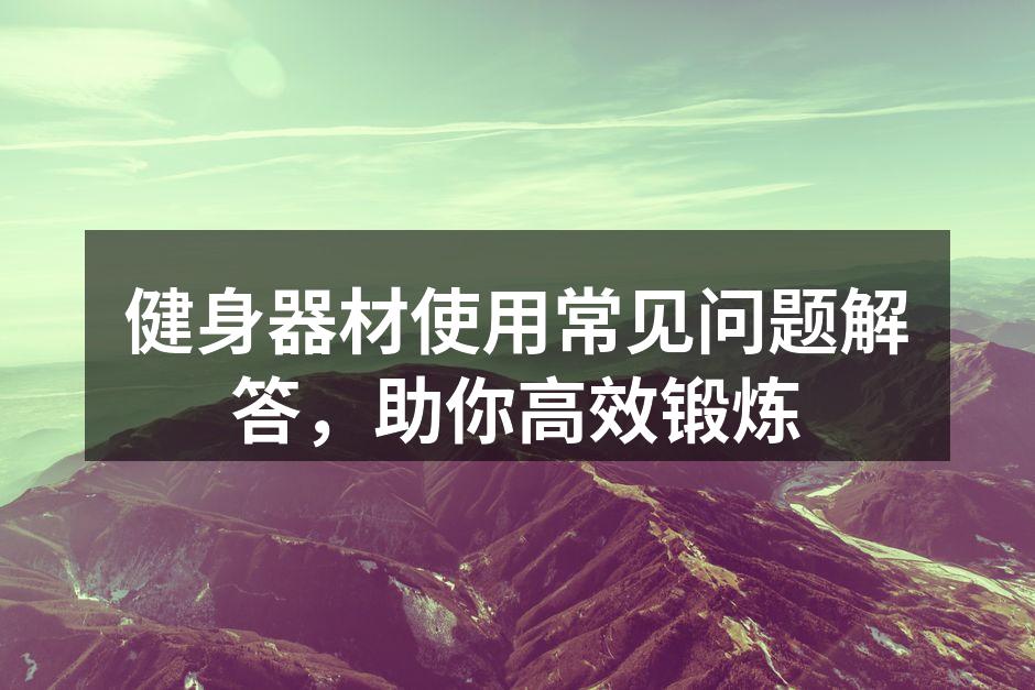 专业健身器材的使用示范